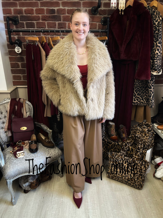 Charlie camel faux fur jacket 12-18