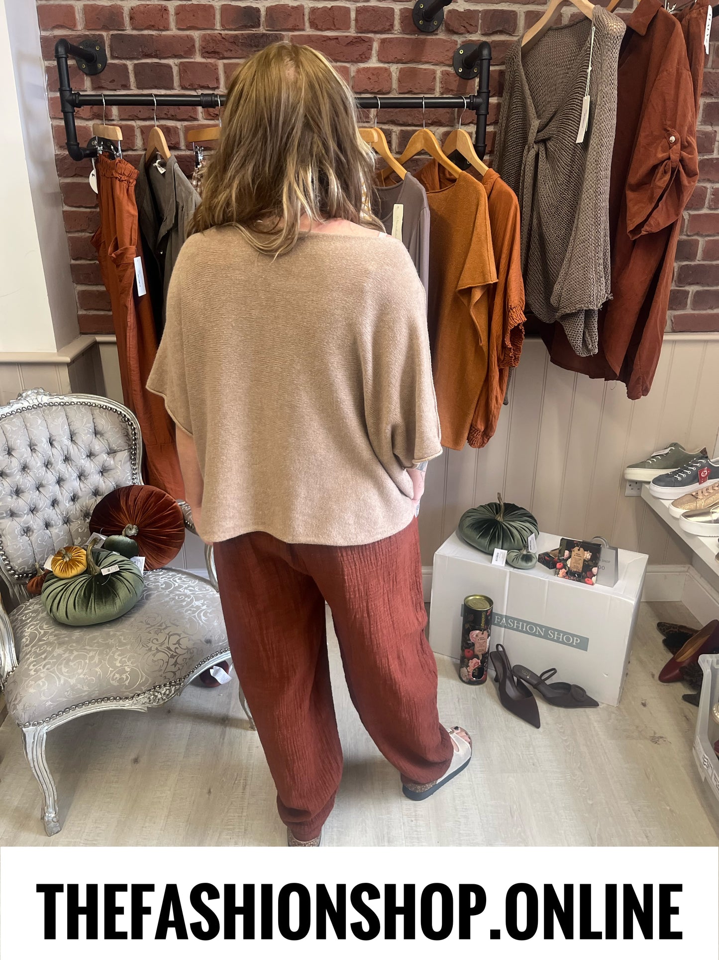 Ava camel knitted top 10-20