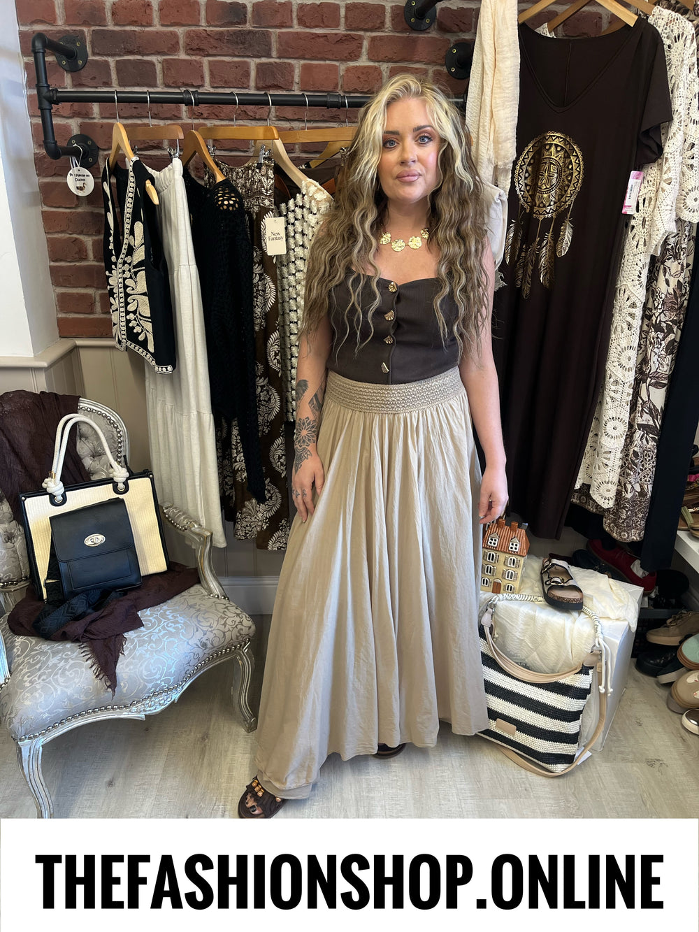 Matilda sand maxi skirt 8-14
