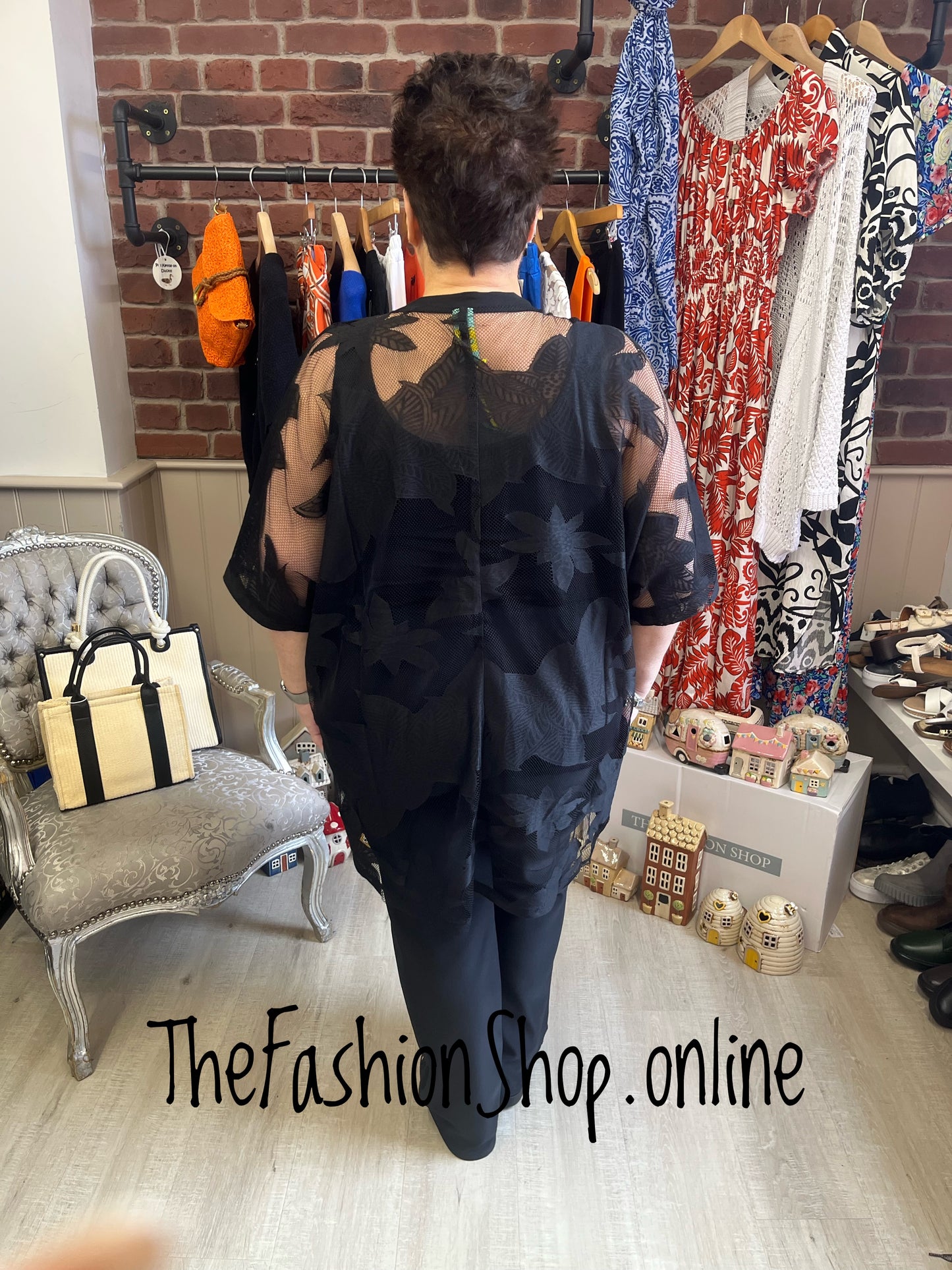 Fly Out black lace top / costume cover up 14-22