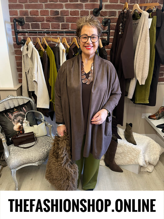 Heidi brown faux suede jacket 16-22