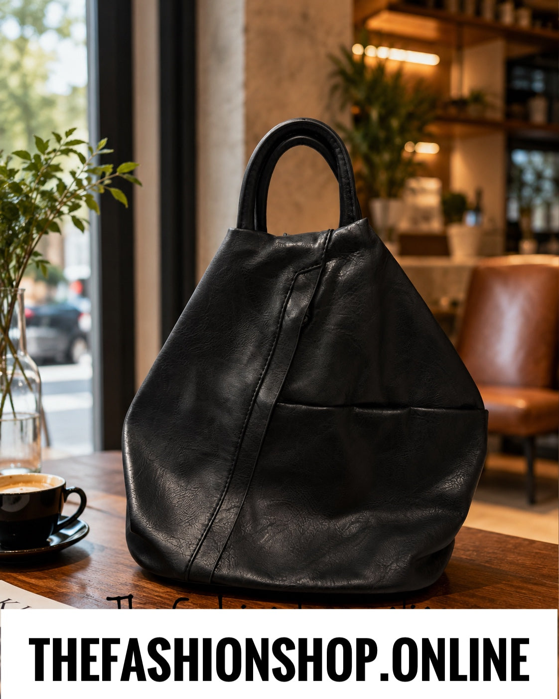 The Charlie Anti Theft Ruck Sack in Pure Black