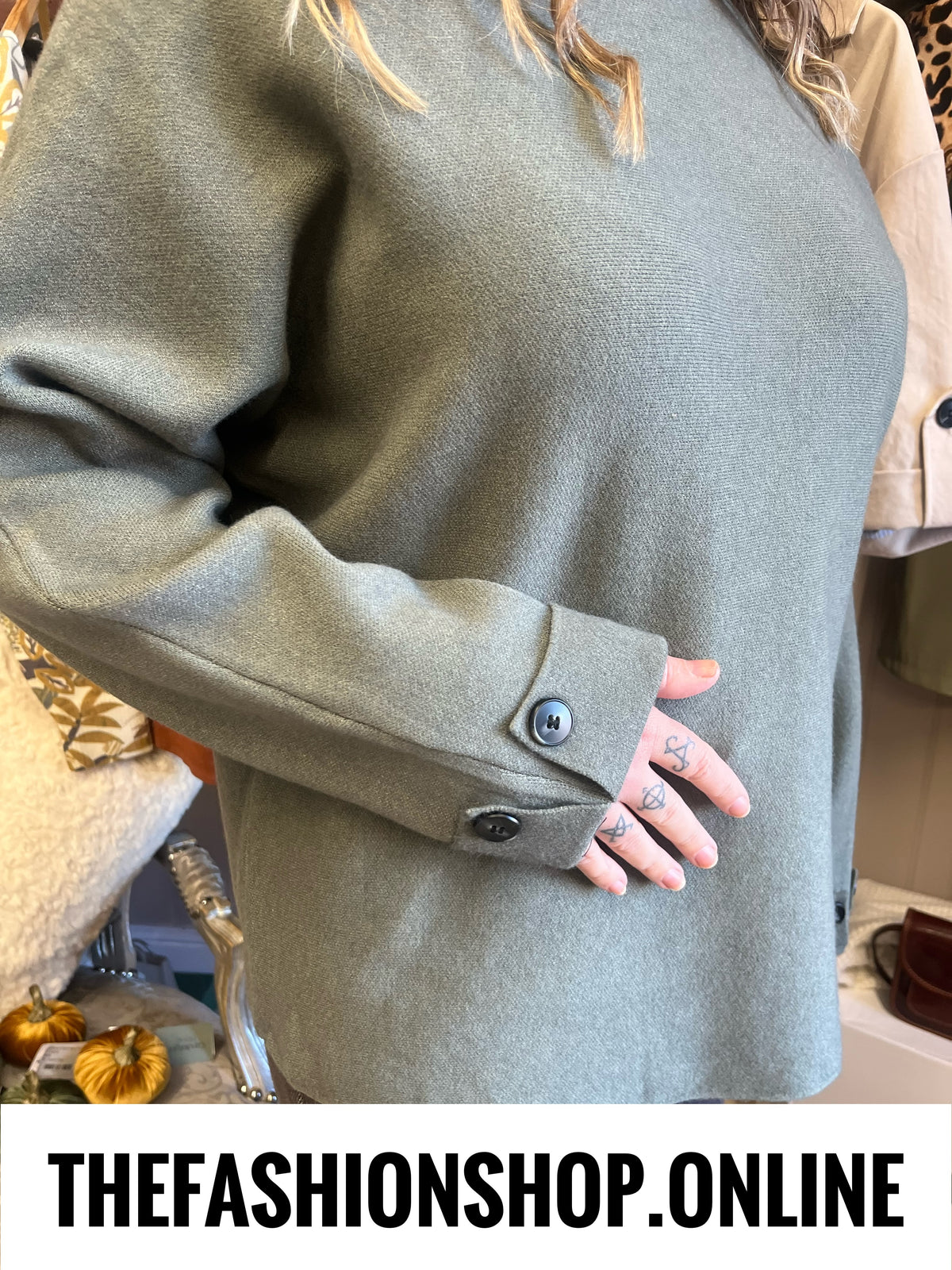 Riley khaki cashmere mix jumper 10-16