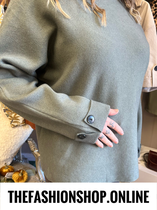 Riley khaki cashmere mix jumper 10-16