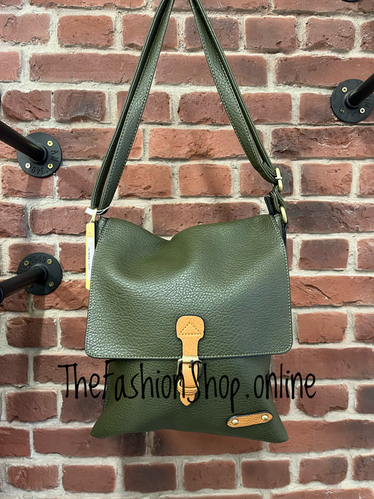 Carolyn large khaki messenger bag