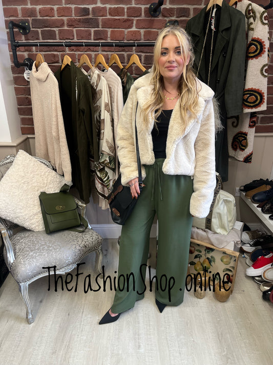 Casey beige faux fur jacket 8-12
