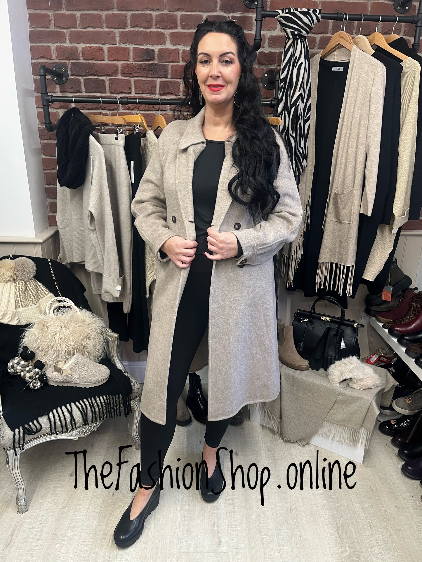 Fly Out beige wool mix coat sizes 10-16