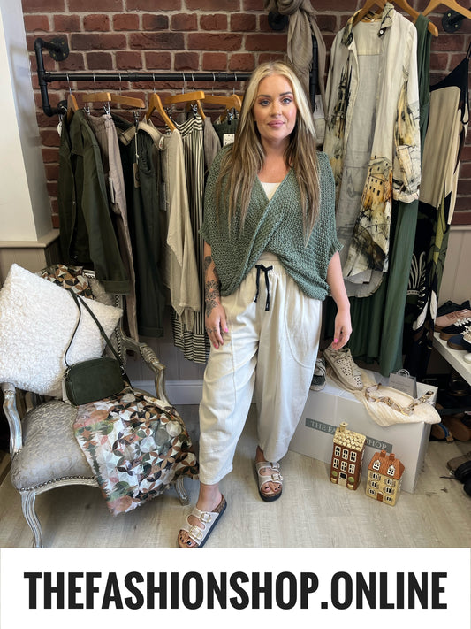 Leah khaki twist layering knit 10-16