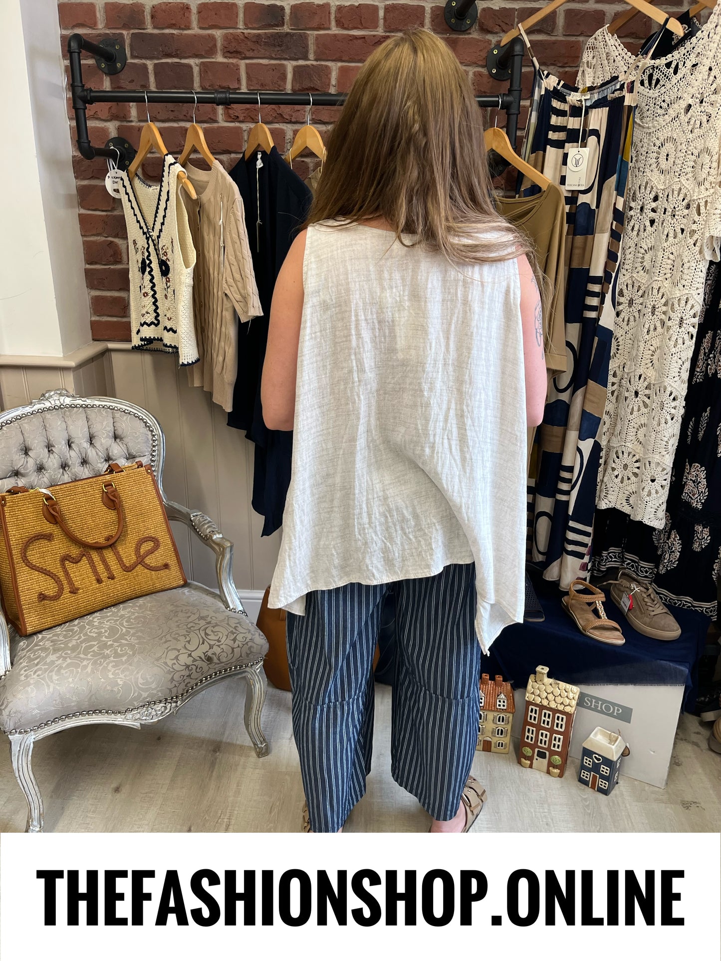 Maisie beige dipped hem top 10-16
