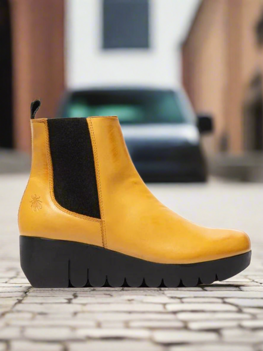 Fly of London Vaze Burn mustard leather Chelsea boot sizes 4-8