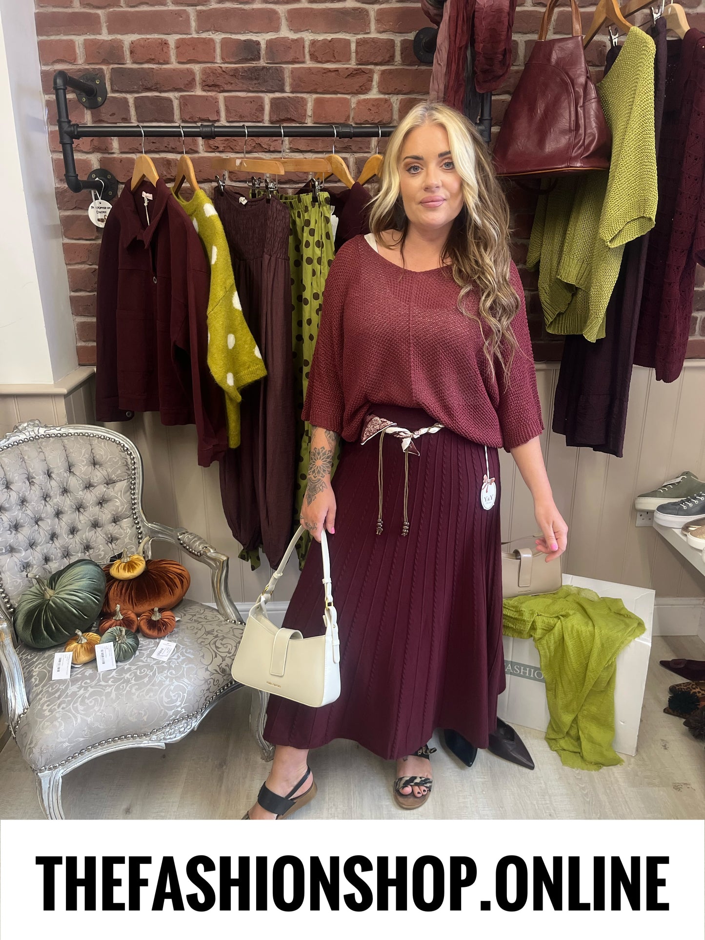 Annabelle mulberry knitted A line skirt 10-16