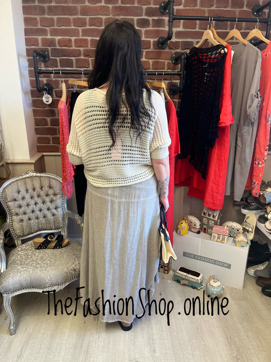 Sonia beige crochet layering top 8-16