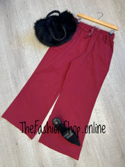Harriett Wine classic magic wide leg trousers 12-18