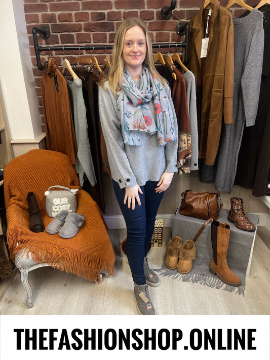 Riley grey cashmere mix jumper 10-16