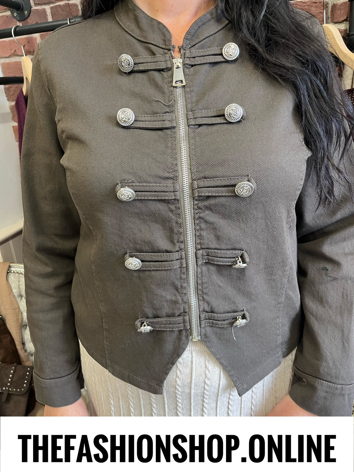 Yasmin brown military jacket 8-14