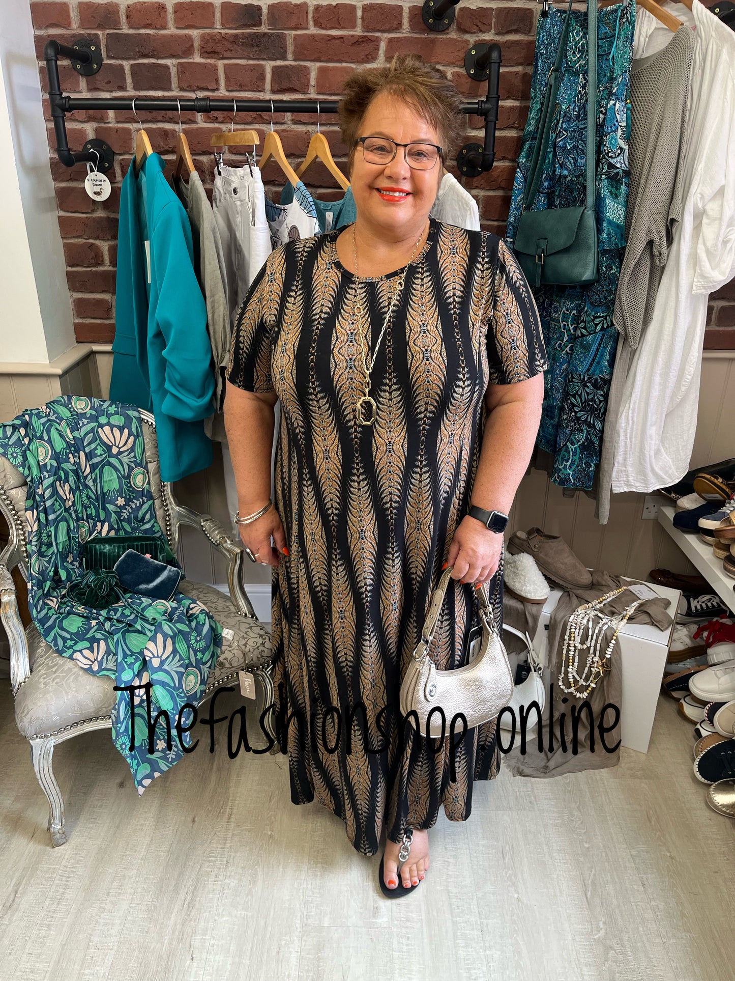 Sasha Black Aztec dress 18-24