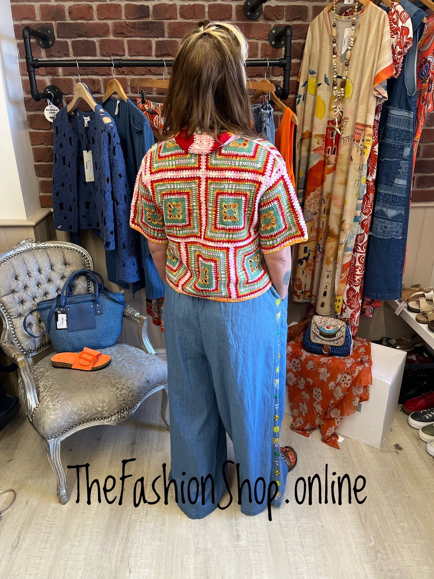 Roberta multicoloured crochet cardigan 8-10 and 12-14