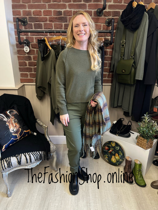 Erika khaki high low jumper 8-14