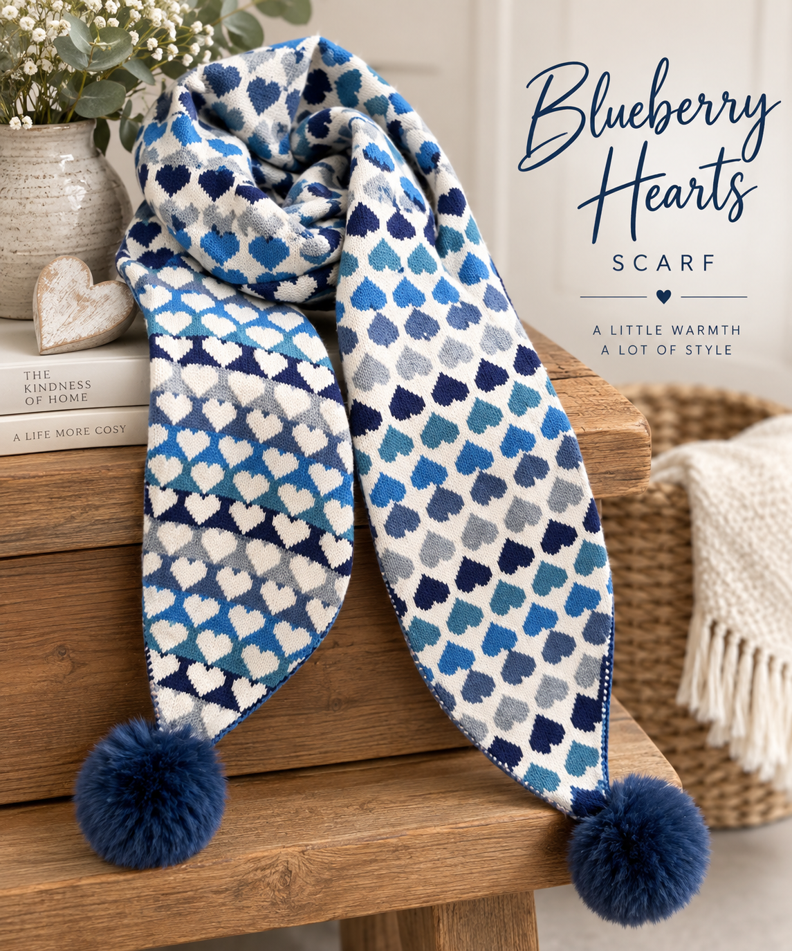 The Blueberry Hearts Scarf