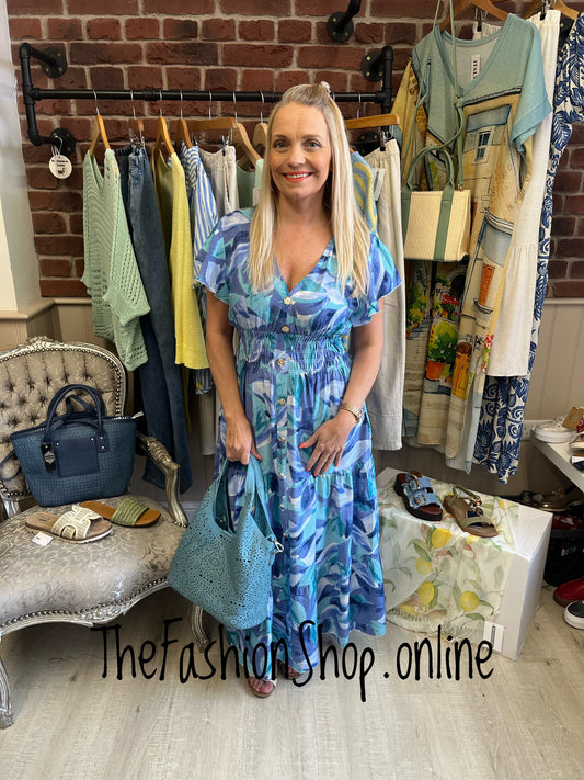 Harmony Ocean Whisper printed Maxi dress 10-18