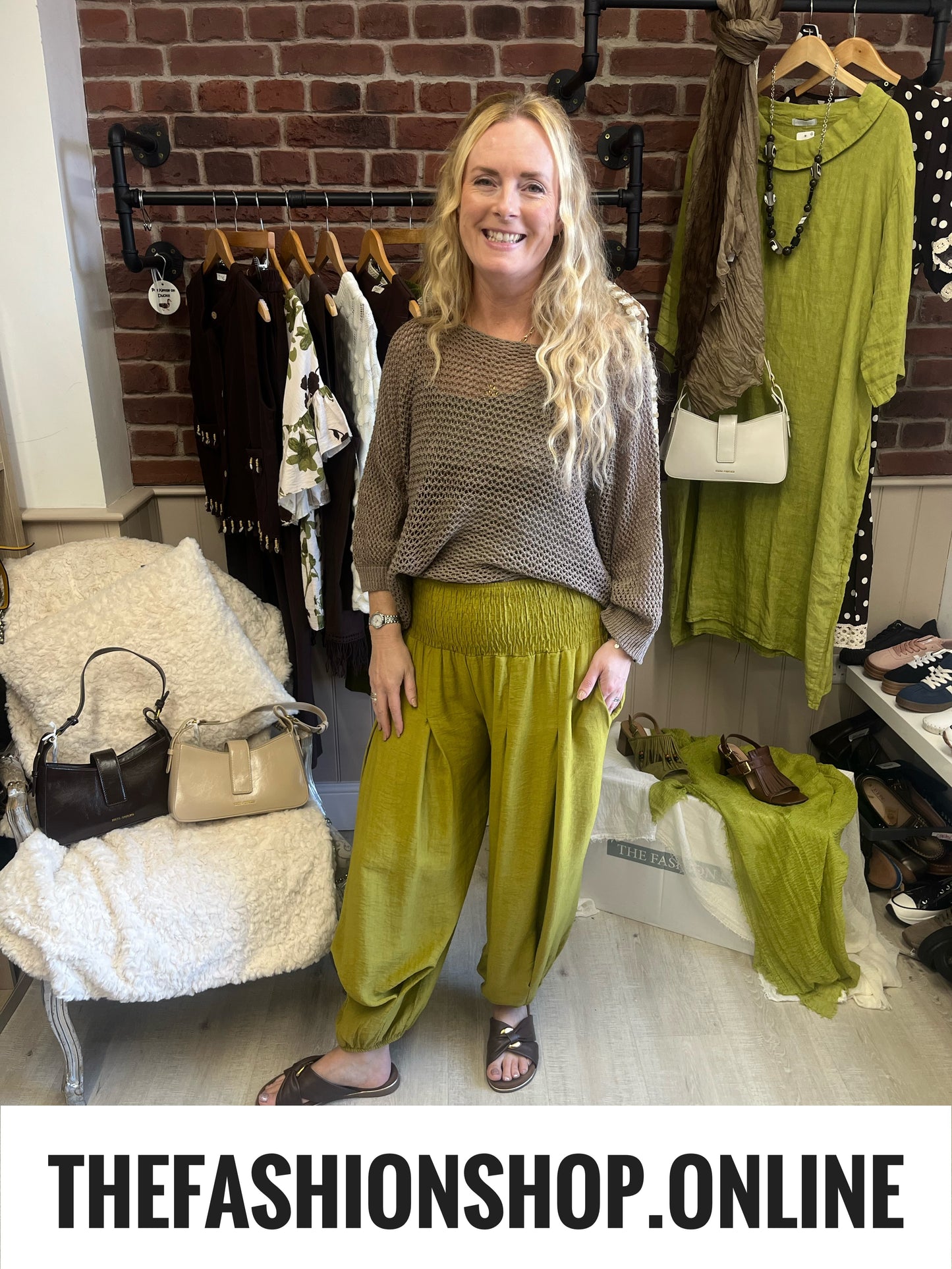 Alice olive harem trousers 10-16