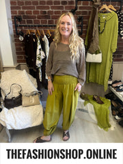 Alice olive harem trousers 10-16