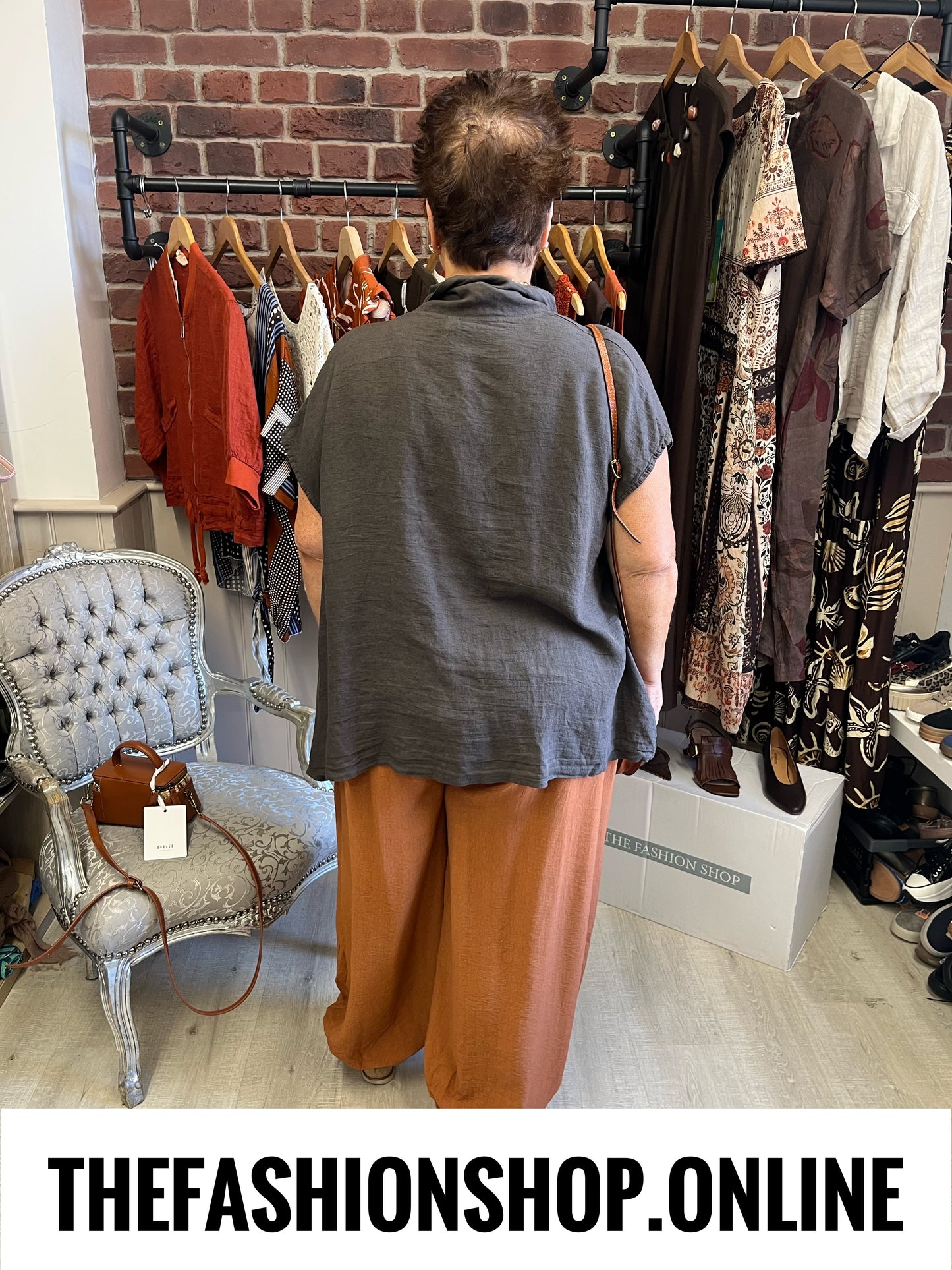 Marlene brown linen mix drape jacket 14-22