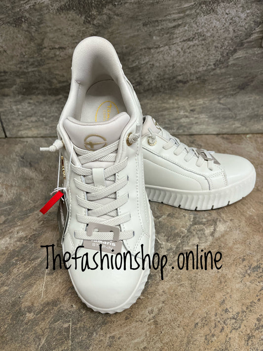 Tamaris off white wide fit step in trainers sizes 4-9 (37-42)