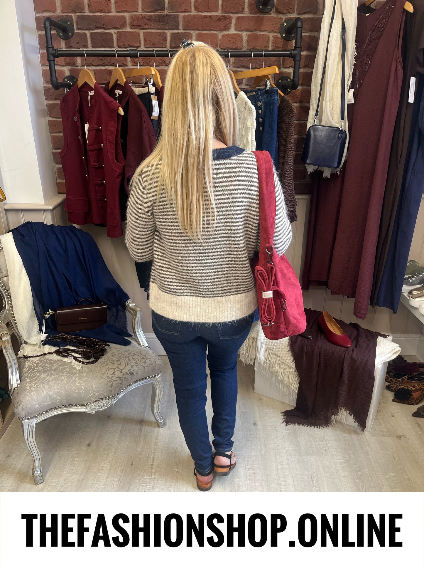 Libby wool mix striped cardigan 10-12, 14-16 and 18-20