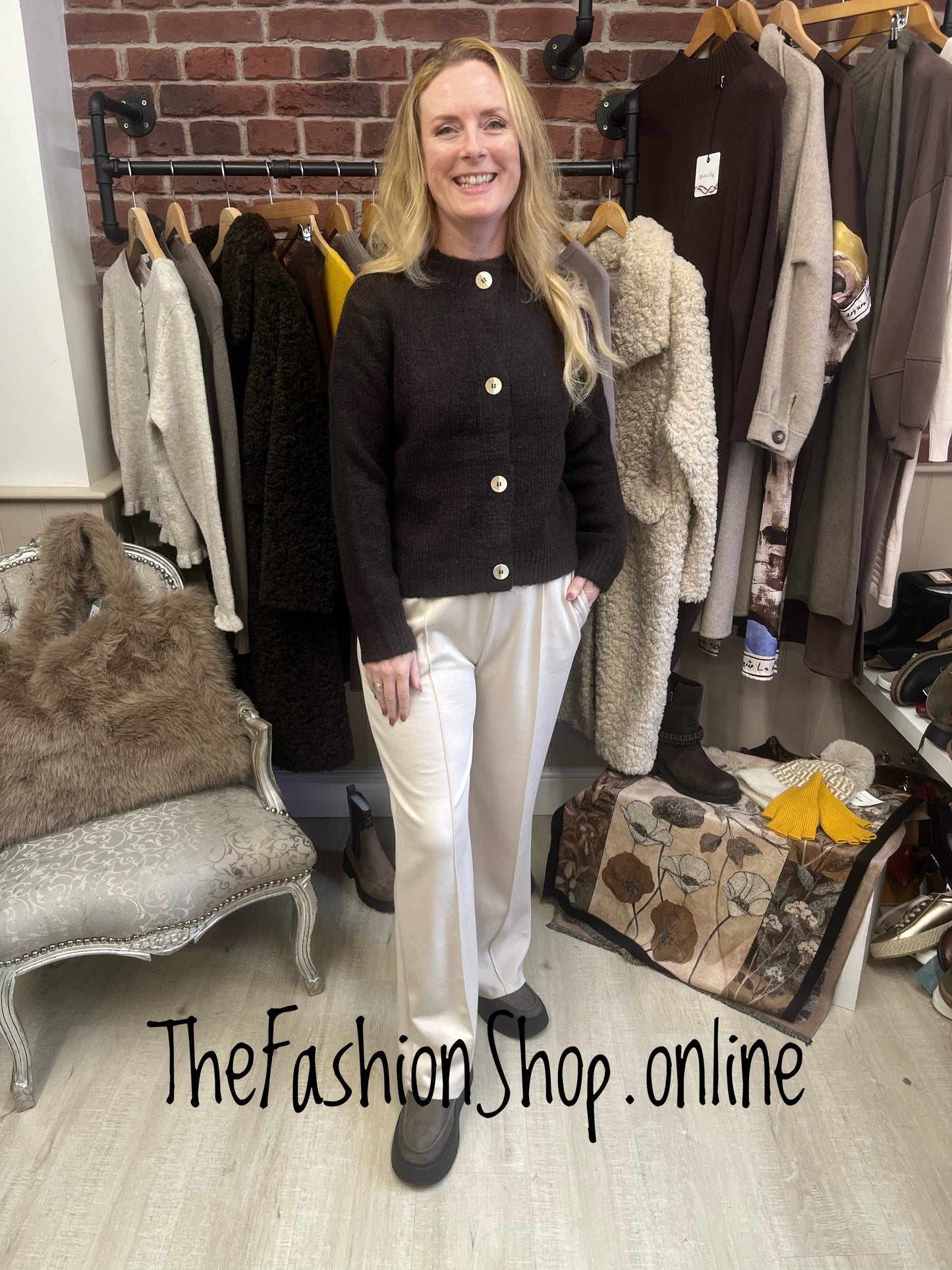 Hope brown wool mix cardigan sizes 8-10, 12-14 and 16-18