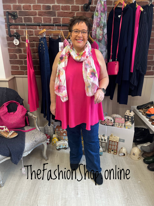 Pink watercolour pansy scarf