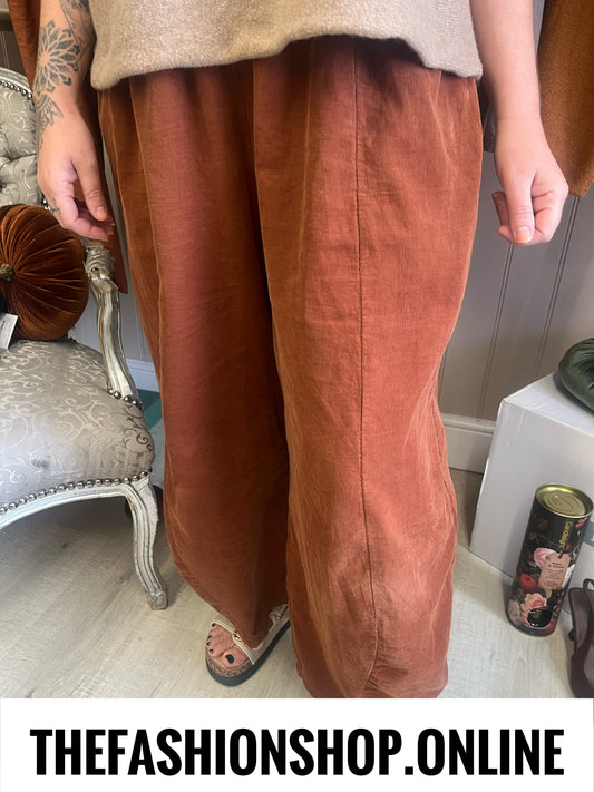 Shelby tan needle cord balloon trousers 10-18