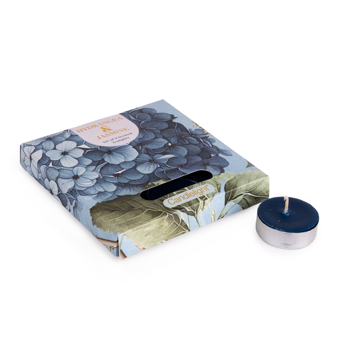 Candlelight Set of 9 Tea Lights Hydrangea and Jasmine