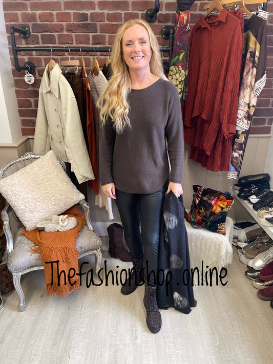 Ashley brown wool mix jumper 8-16