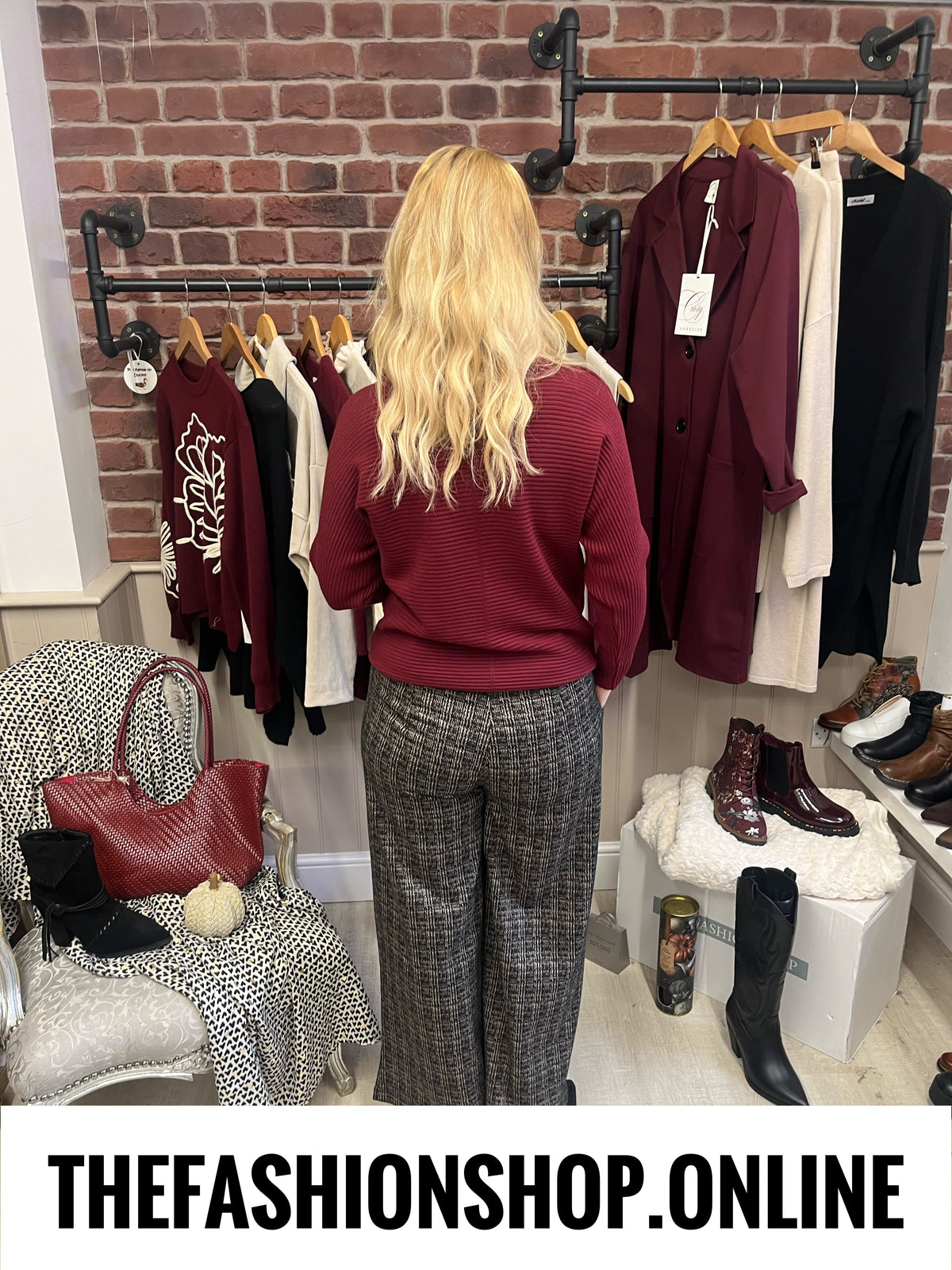 Libby wine ribbed jumper 8-16
