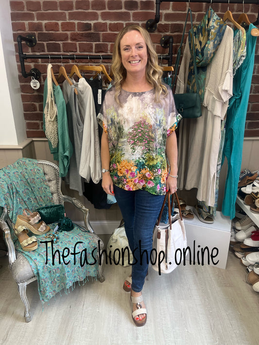 Rose garden top in charcoal - 12-16