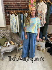 Fly Out denim embroidered seam trousers 8-18