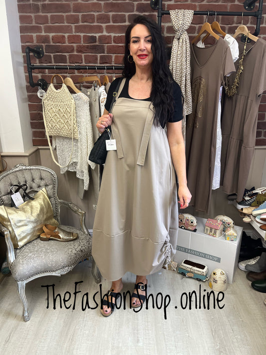 Saskia mocha pinafore dress 12-18