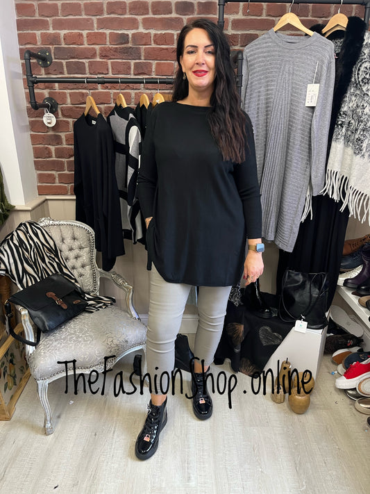 Georgia black button back jumper 12-18