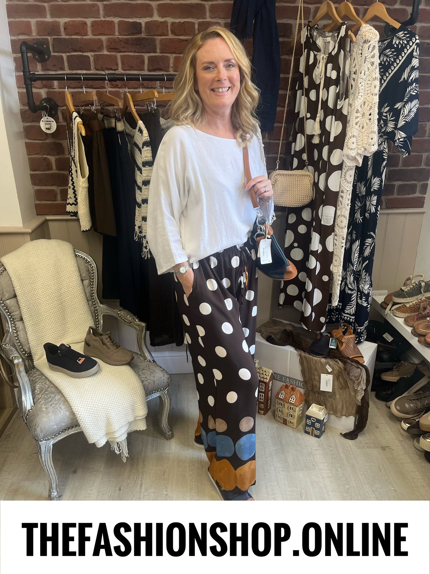Stella brown circles spot trousers 10-16