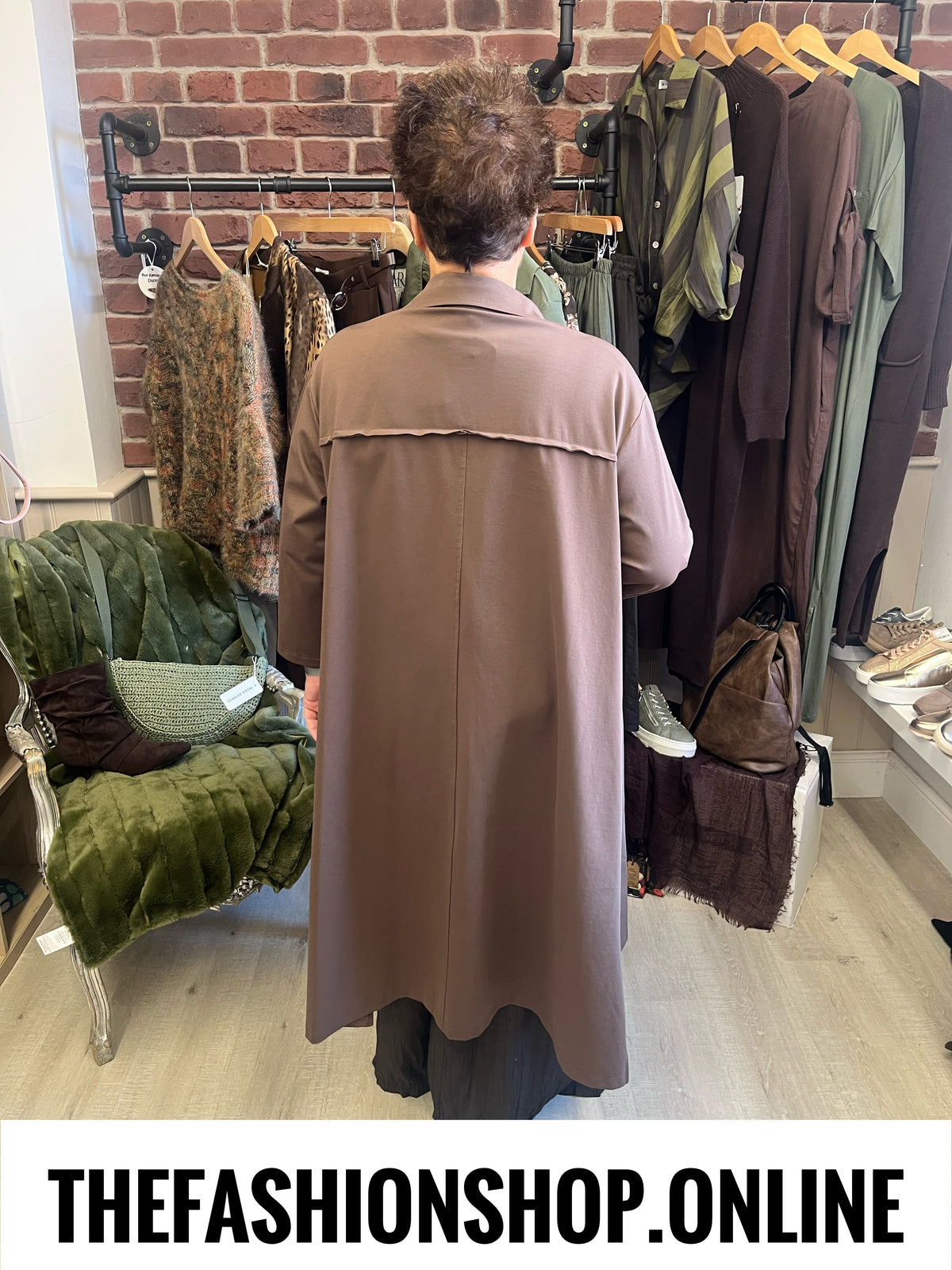 Trinny brown relaxed trench coat 14-22