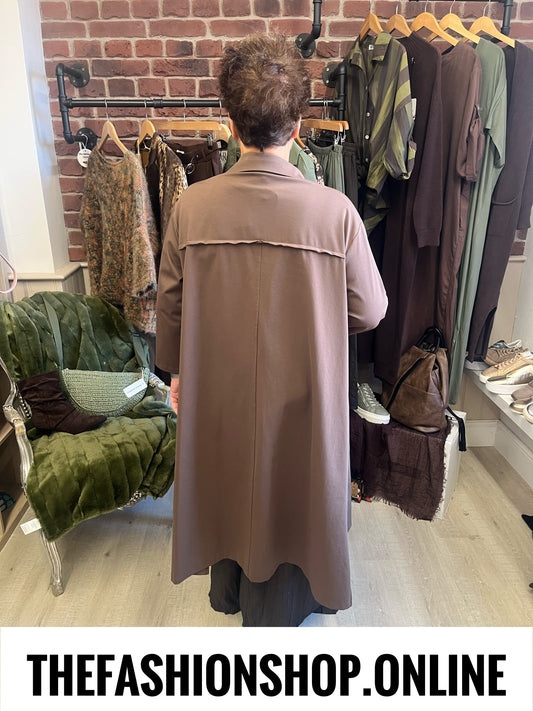Trinny brown relaxed trench coat 14-22