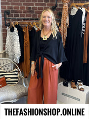 Gloria cinnamon wide leg trousers 10-14