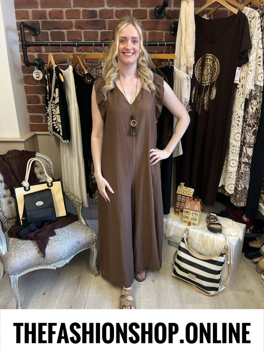 Fly Out brown jumpsuit 10-16