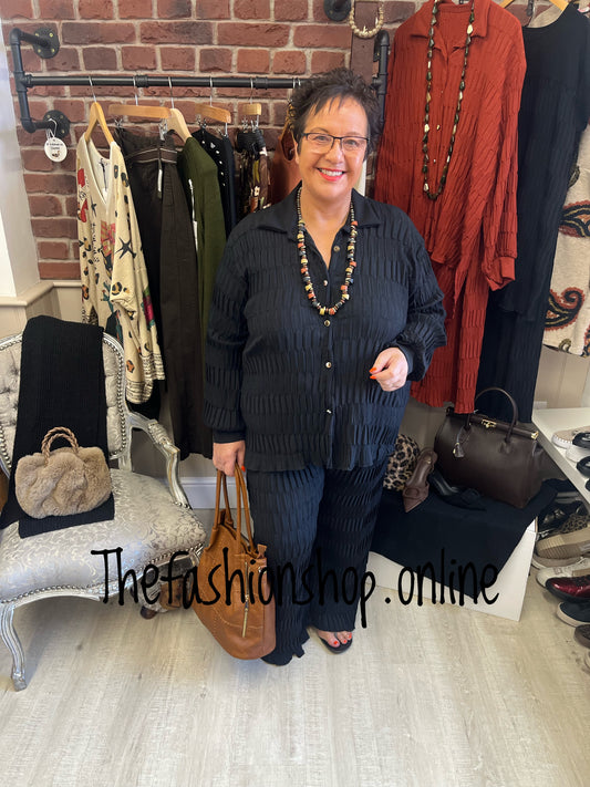 Amelia black pin tuck co-ord 14-20