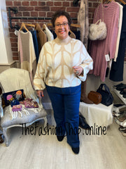 Danni beige and cream jumper - free size