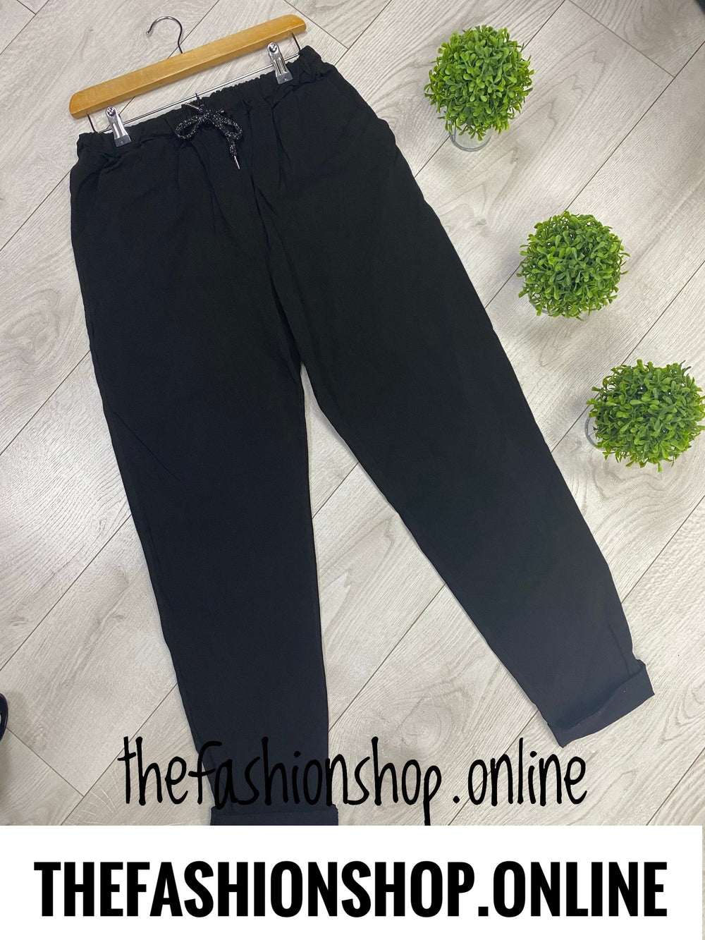 Plus size black classic magic trousers 18-24