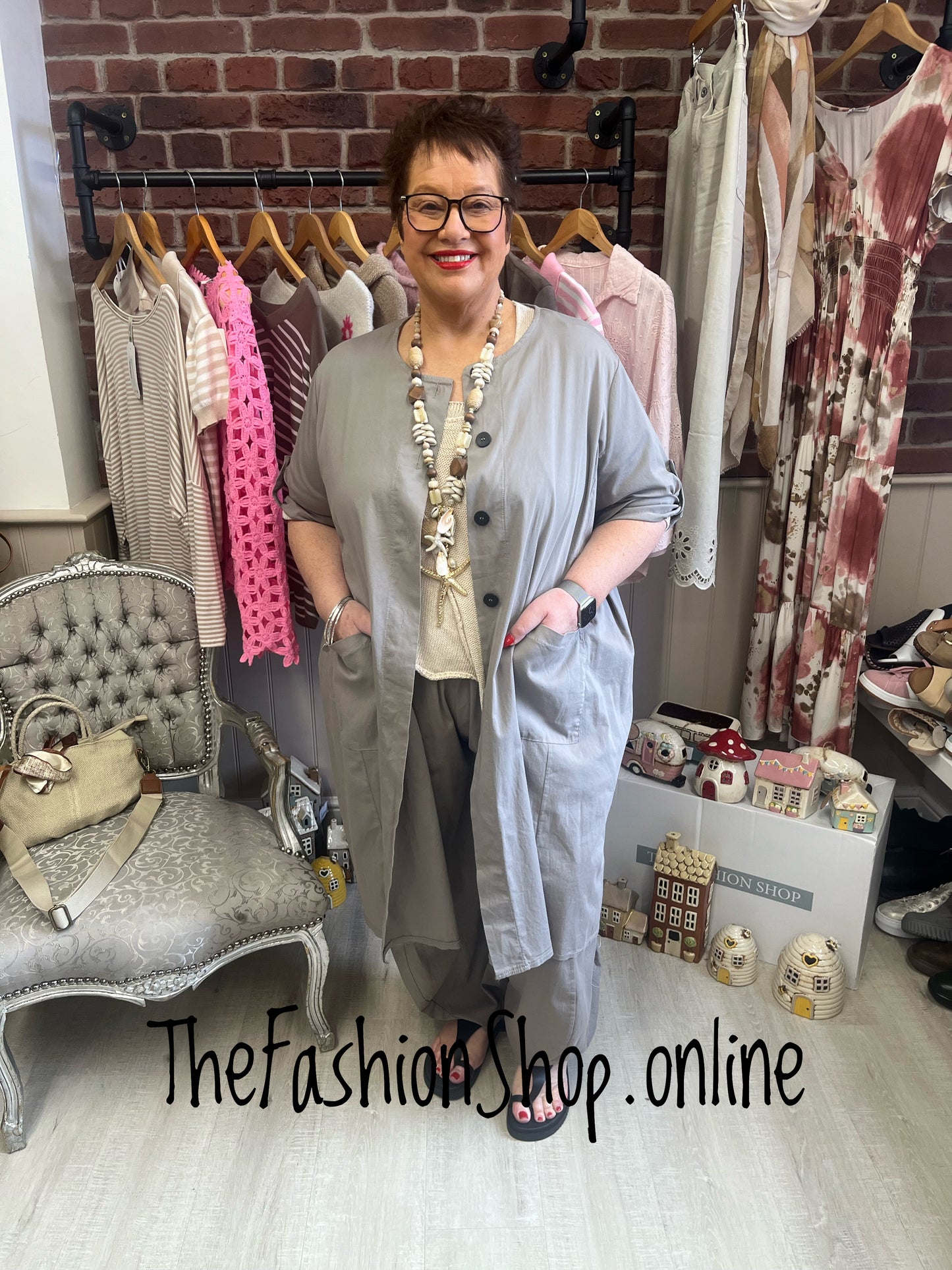 Adele mocha mid length jacket 16-20