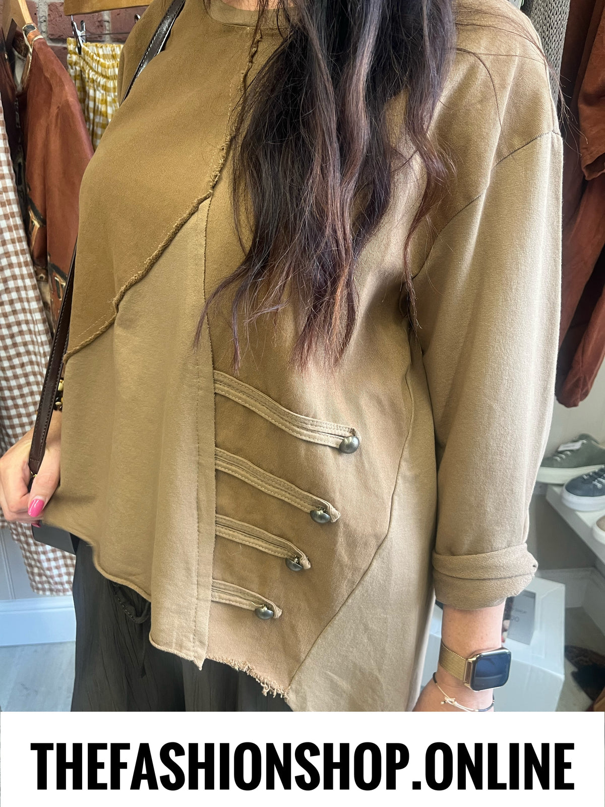 Tess tan military tunic 14-20