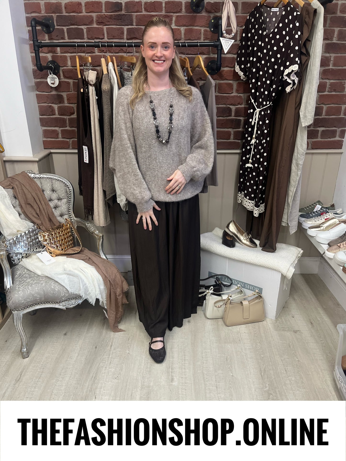 Bella mocha three way wool mix jumper 10-18